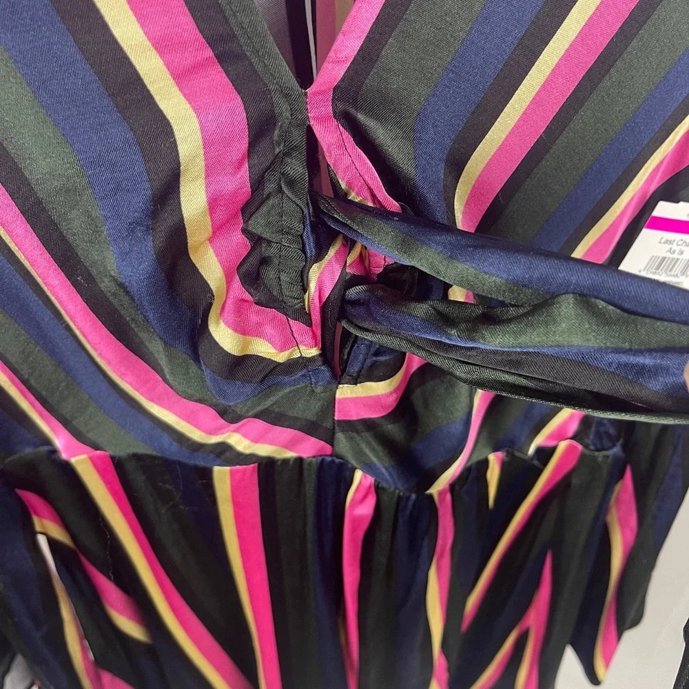 Top shop STRIPE PRINT MINI DRESS WITH TIE FRONT Size 8 (Medium) NWT - Picture 13 of 15